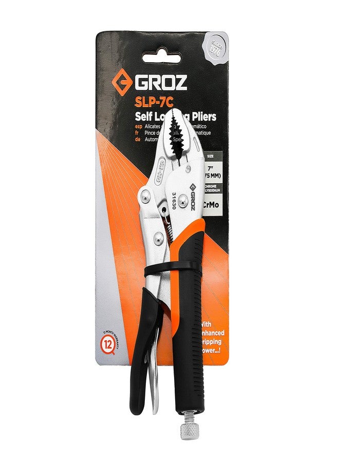 GROZ Self Locking Plier with Curved Jaw Design| Ideal for gripping, twisting & holding small components| Chrome Molybdenum Construction| Smooth Adjustment| Rubberized Grip| Length: 175 mm| SLP/7C - Image 5